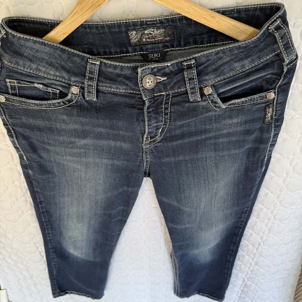 Silver Brand Jeans women's Suki W30 L22 1/2‎ Embroidered details - Picture 2 of 16